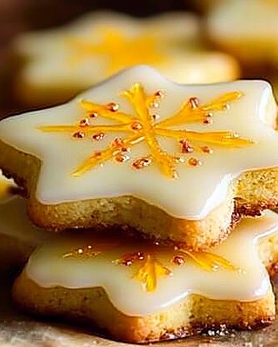 Delicious Cardamom Shortbread Cookies Topped with a Zesty Orange Glaze Recipe