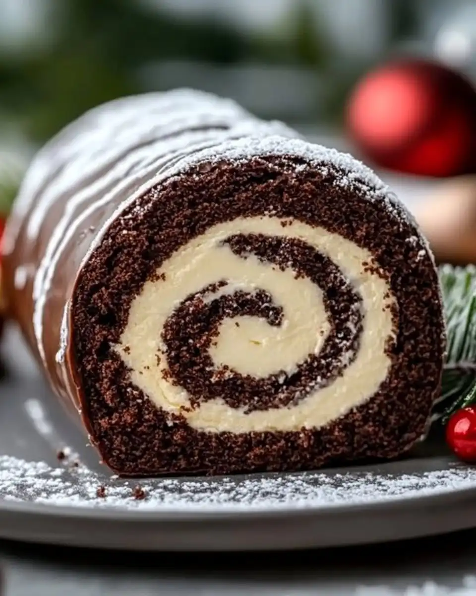 Chocolate Yule Log Cake