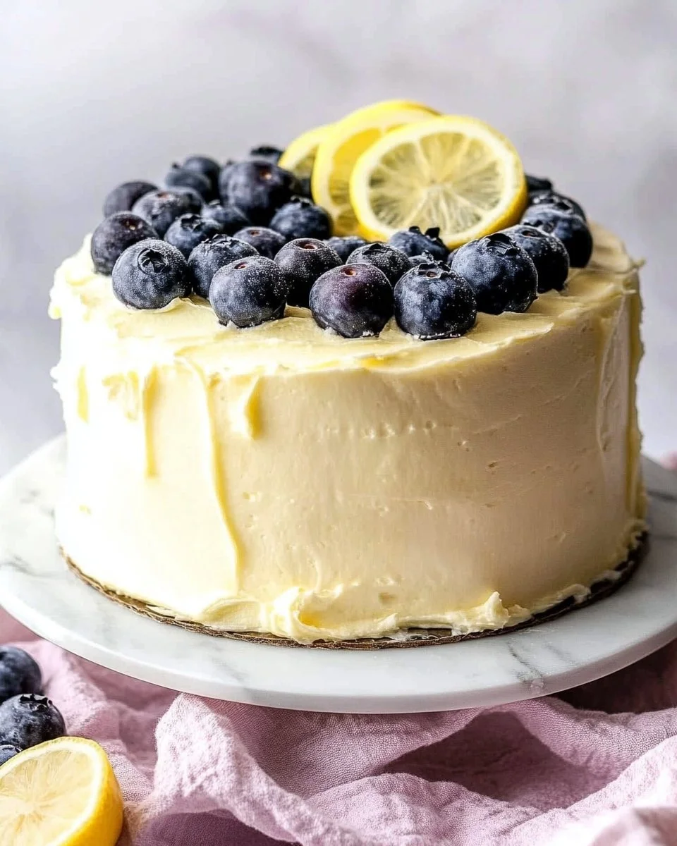 Lemon Blueberry Cake with Cream Cheese Frosting Recipe