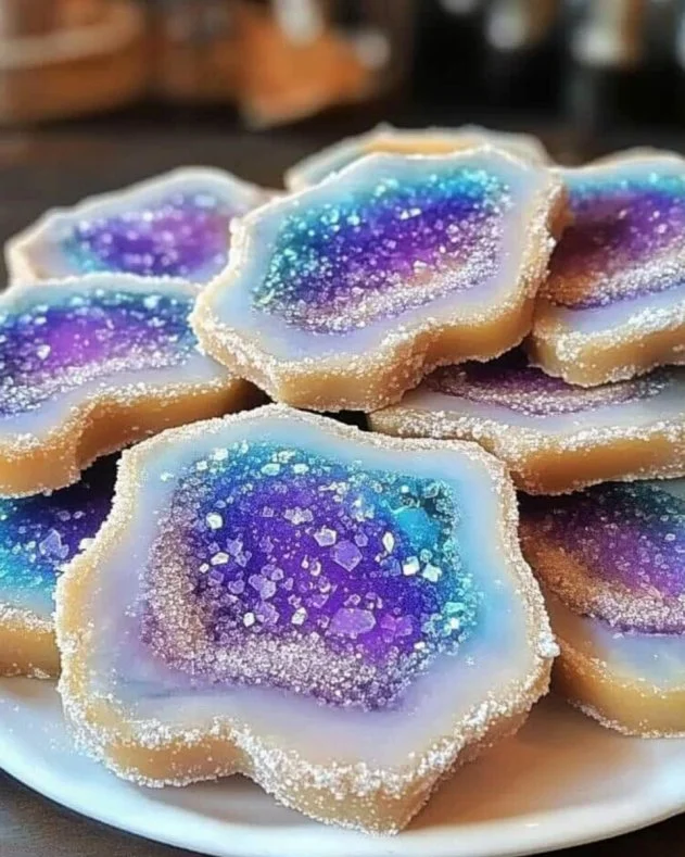 Stunning Geode Cookies with Colorful Candy Crystals