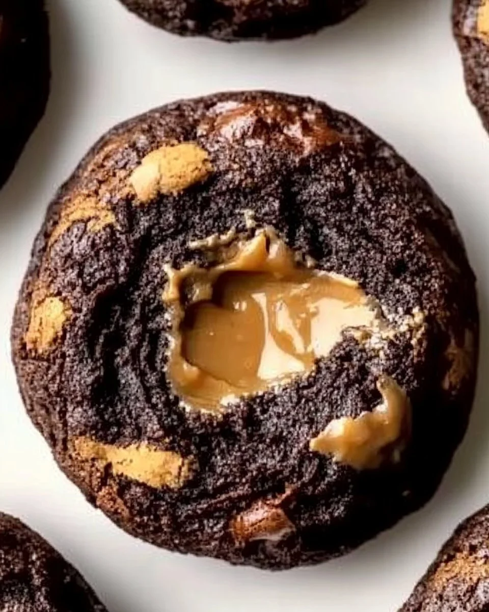 Peanut Butter Filled Brownie Cookies