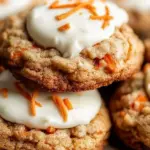 Delicious carrot cake cookies on a plate, perfect for dessert lovers.