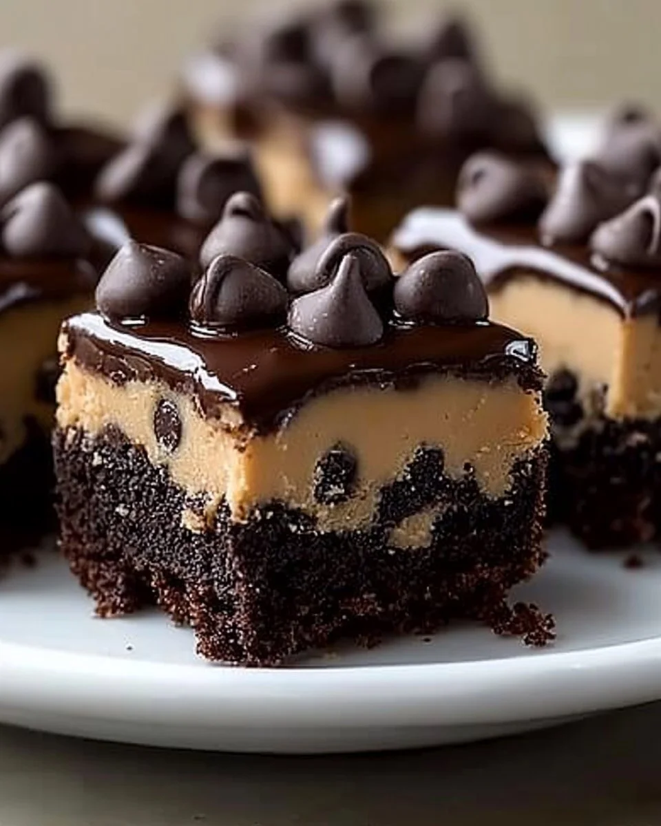 Chocolate Chip Cookie Dough Brownie Bites – The Best 3-Layer Treat Ever