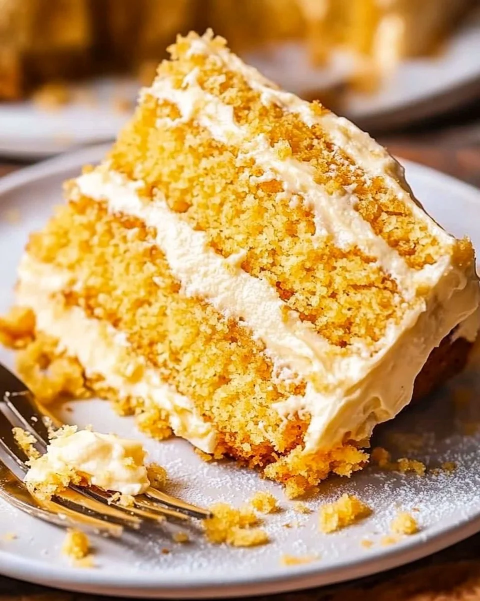 Cornbread Cake with Whipped Honey Buttercream Frosting