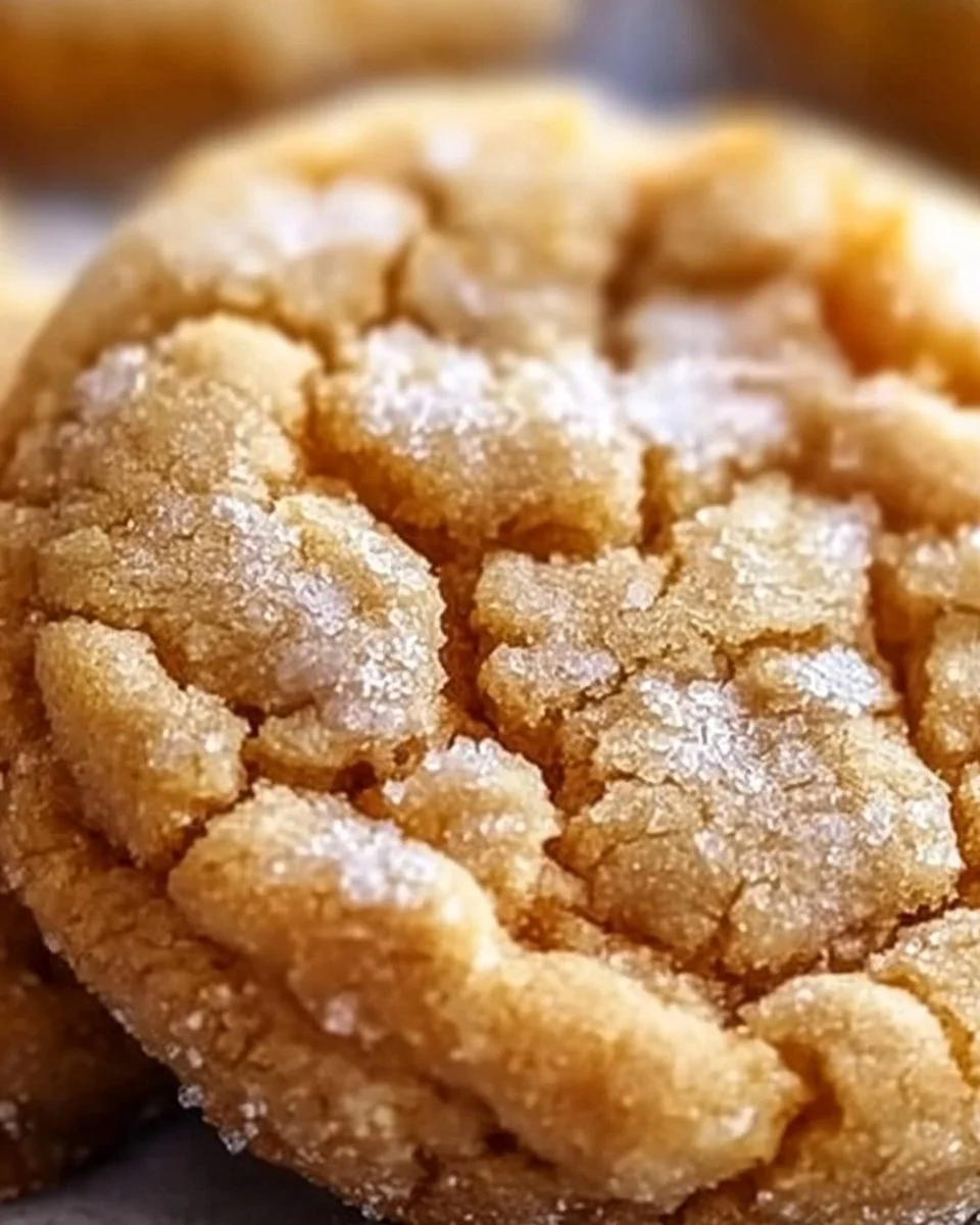 Crinkly crackly butter toffee sugar cookies displayed on a plate