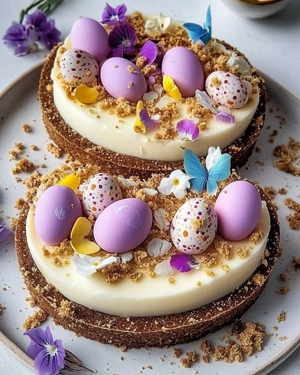 Easter Egg Cheesecake Easter Egg Cheesecake Easter Egg Cheesecake decorated with chocolate eggs and colorful sprinkles