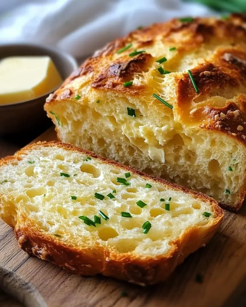 Two-ingredient cottage cheese bread sliced and ready to serve