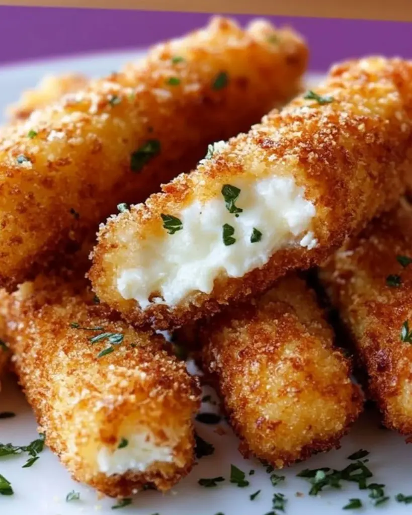Plate of delicious homemade cottage cheese sticks for snacking