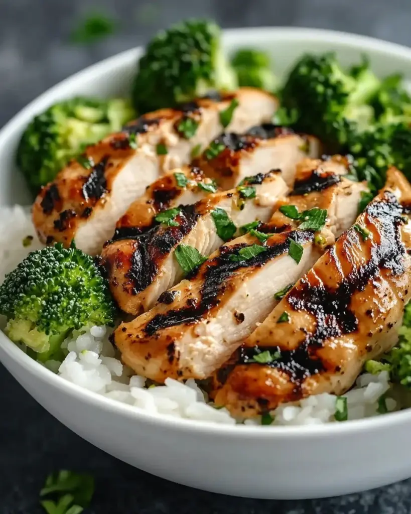 Cozy grilled chicken broccoli bowls with vibrant vegetables for a healthy meal