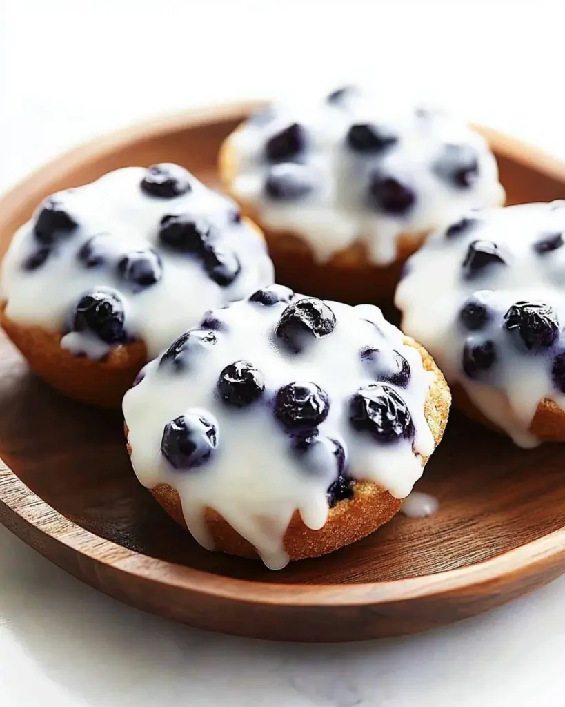 Frozen blueberry Greek yogurt clusters in a bowl