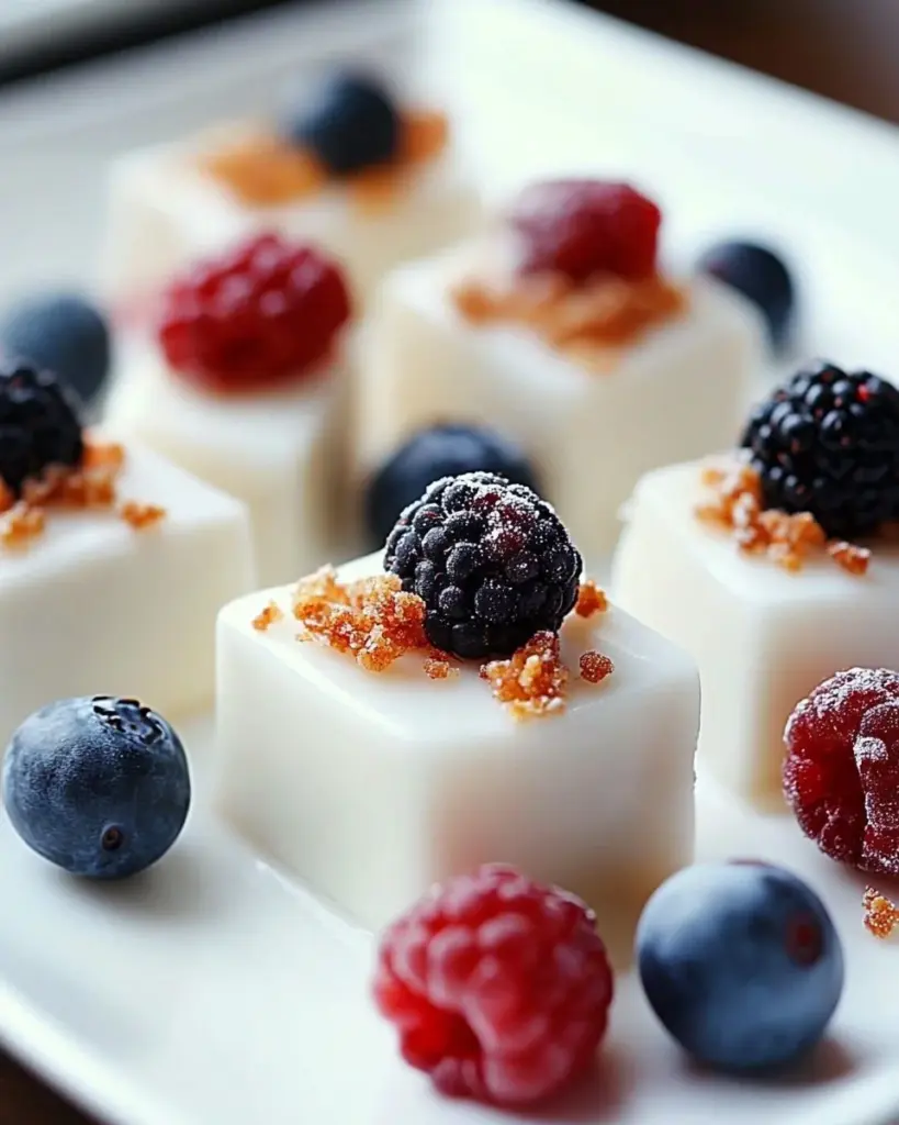 Delicious frozen Greek yogurt bites for a healthy snack option.
