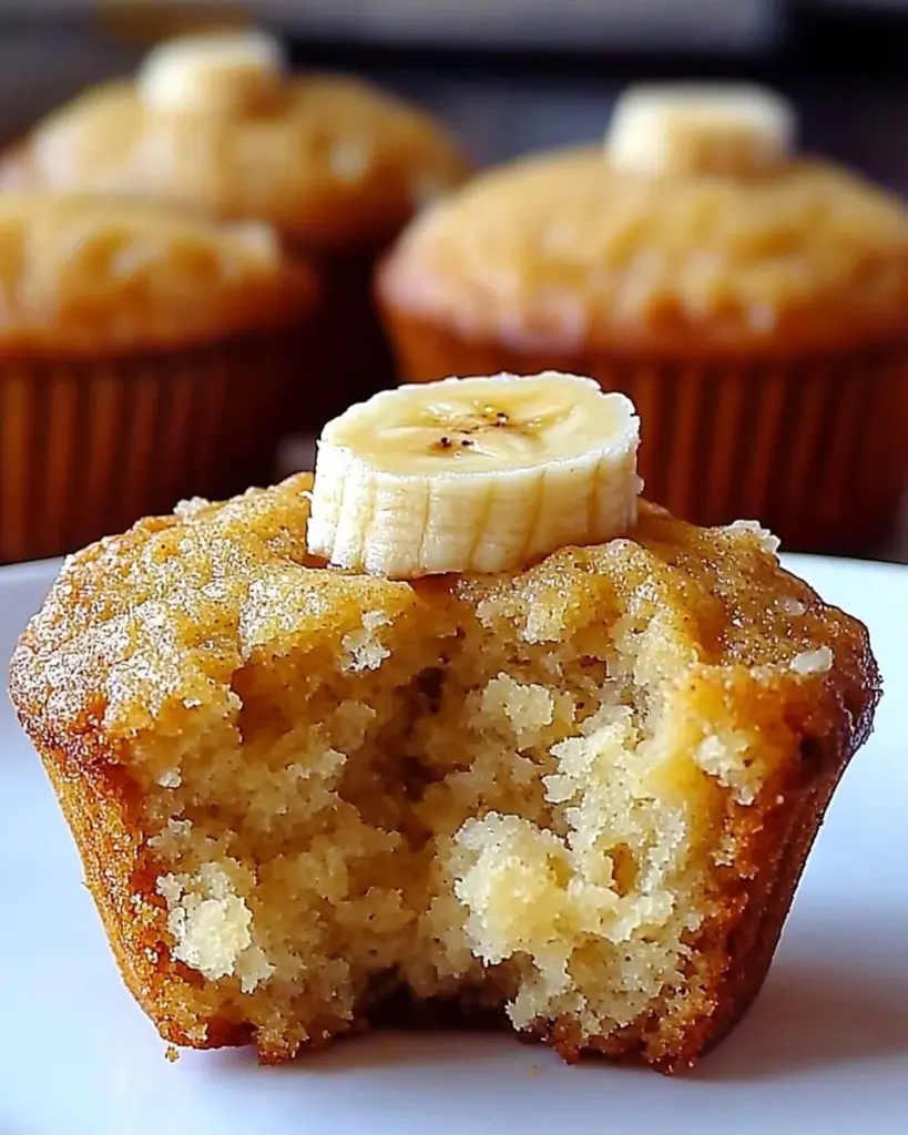 Healthy Greek Yogurt Banana Muffins on a plate, perfect for breakfast or snacks