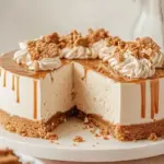 No-bake Biscoff cheesecake with creamy texture and Lotus Biscoff cookies