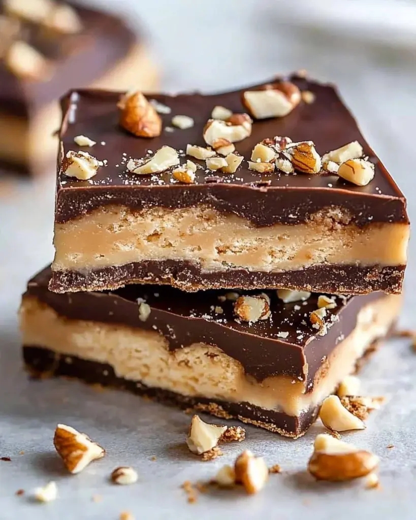 Peanut Butter Chocolate Frozen Yogurt Bark with chocolate drizzle and nuts