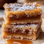 Delicious Salted Caramel Brown Sugar Pop Tart Cookie Bars on a plate