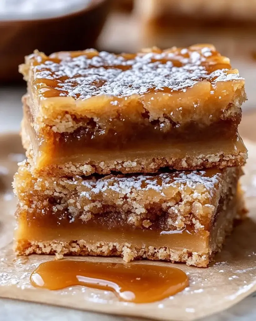 Delicious Salted Caramel Brown Sugar Pop Tart Cookie Bars on a plate