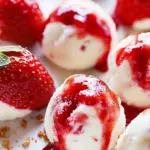 Healthy strawberry frozen yogurt bites perfect for a refreshing snack.