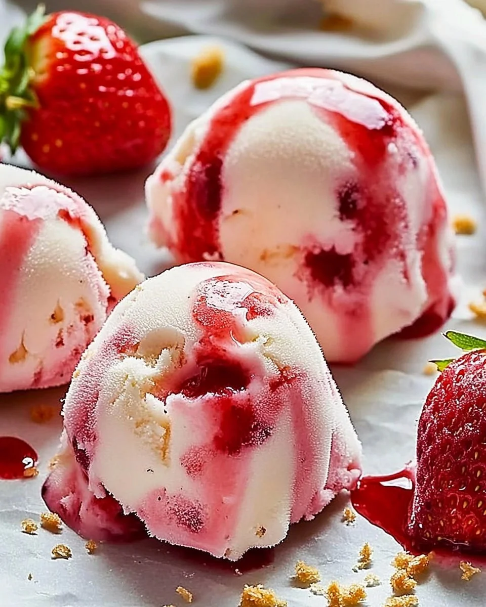 Strawberry Frozen Yogurt Bites