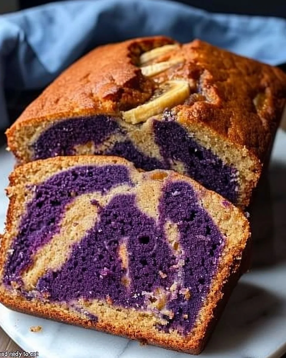 Vegan Marbled Ube Banana Bread