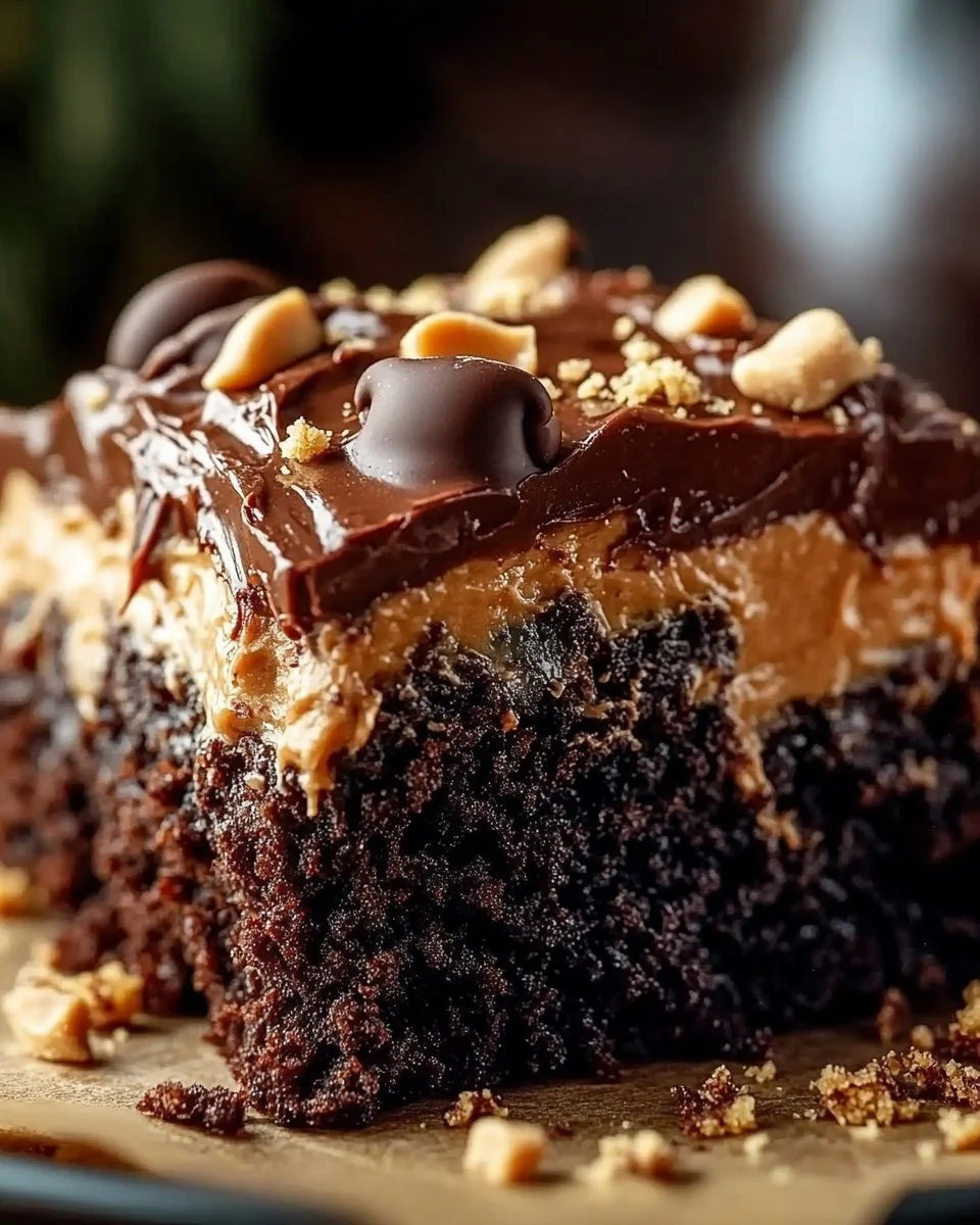 Chocolate Peanut Butter Earthquake Cake
