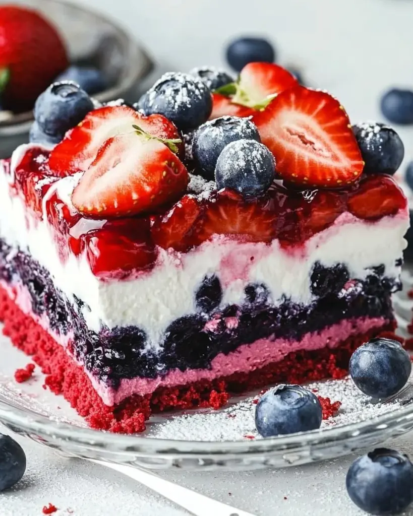 No Bake Summer Berry Lasagna