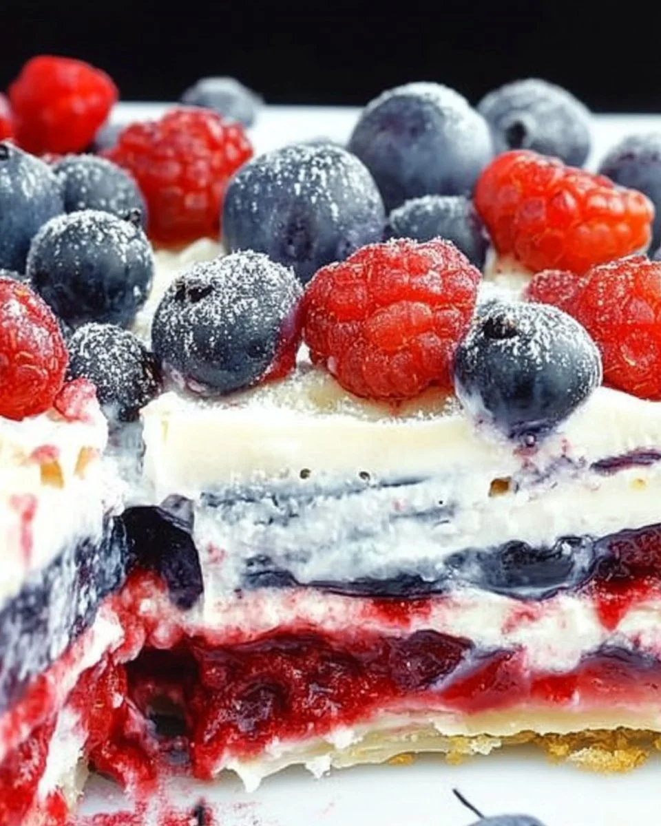 No Bake Summer Berry Lasagna summer berry lasagna No Bake Summer Berry Lasagna